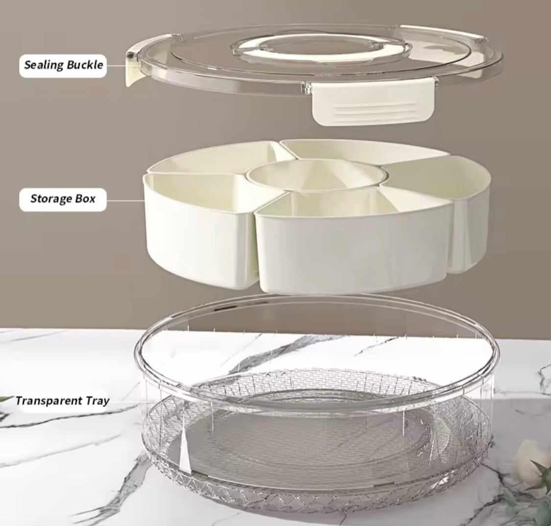 Multi Grids Seasoning Storage Box, Transparent Divided Serving Tray With Lid, Fruits Nuts Candy Spice Storage Box, Snack Container Multi Grids Seasoning Storage Box, Transparent Divided Serving Tray With Lid, Fruits Nuts Candy Spice Storage Box, Snack Container
